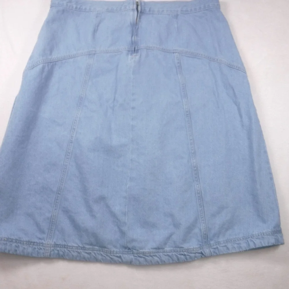 Old Navy Drapey Denim High-Rise‎ Midi Skirt Light Wash Blue Size 18 A Line